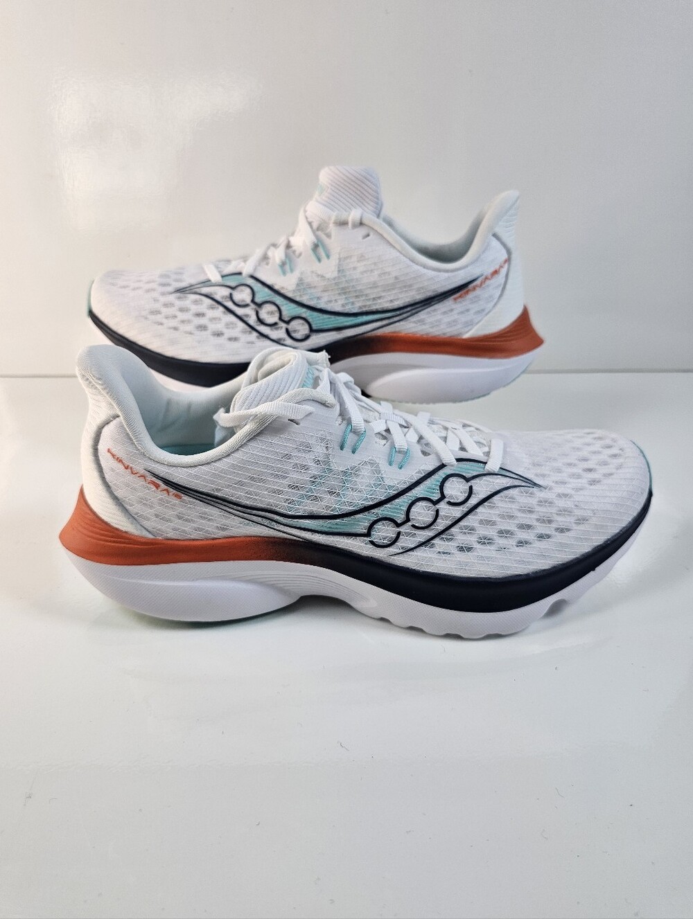 Saucony Kinvara 16 Women’s 10 White Navy Aqua Running Shoes S11020-172 NWOB